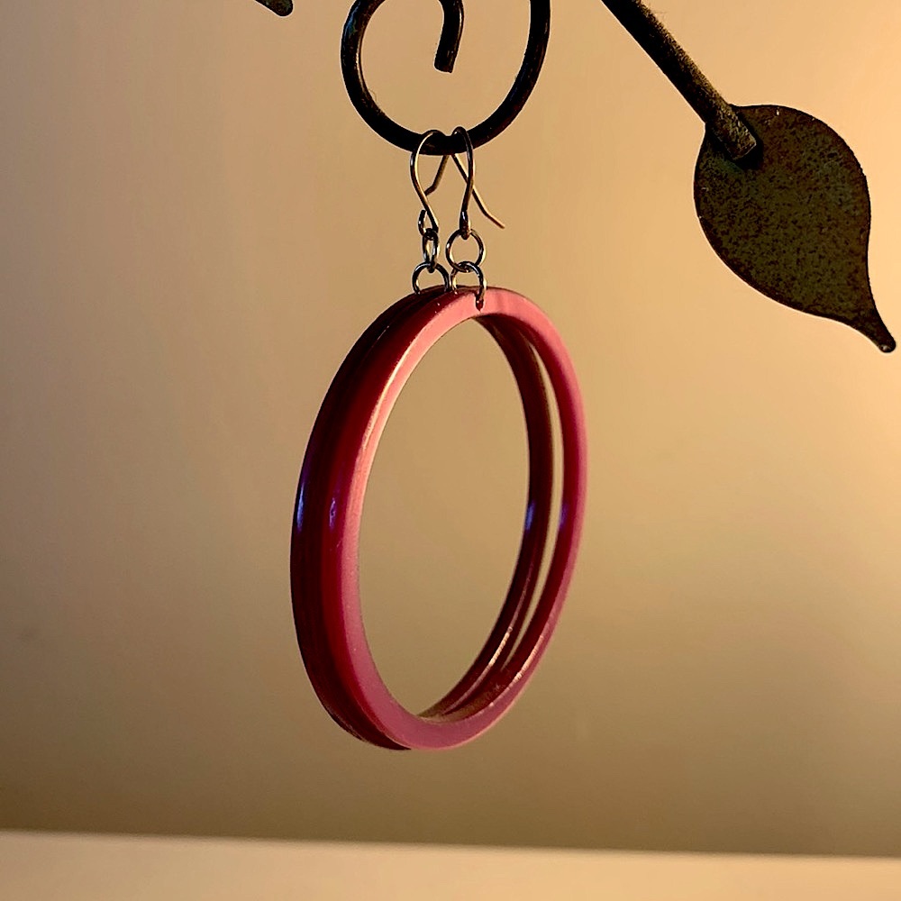 $10 ADD ON: Purple hoop earrings